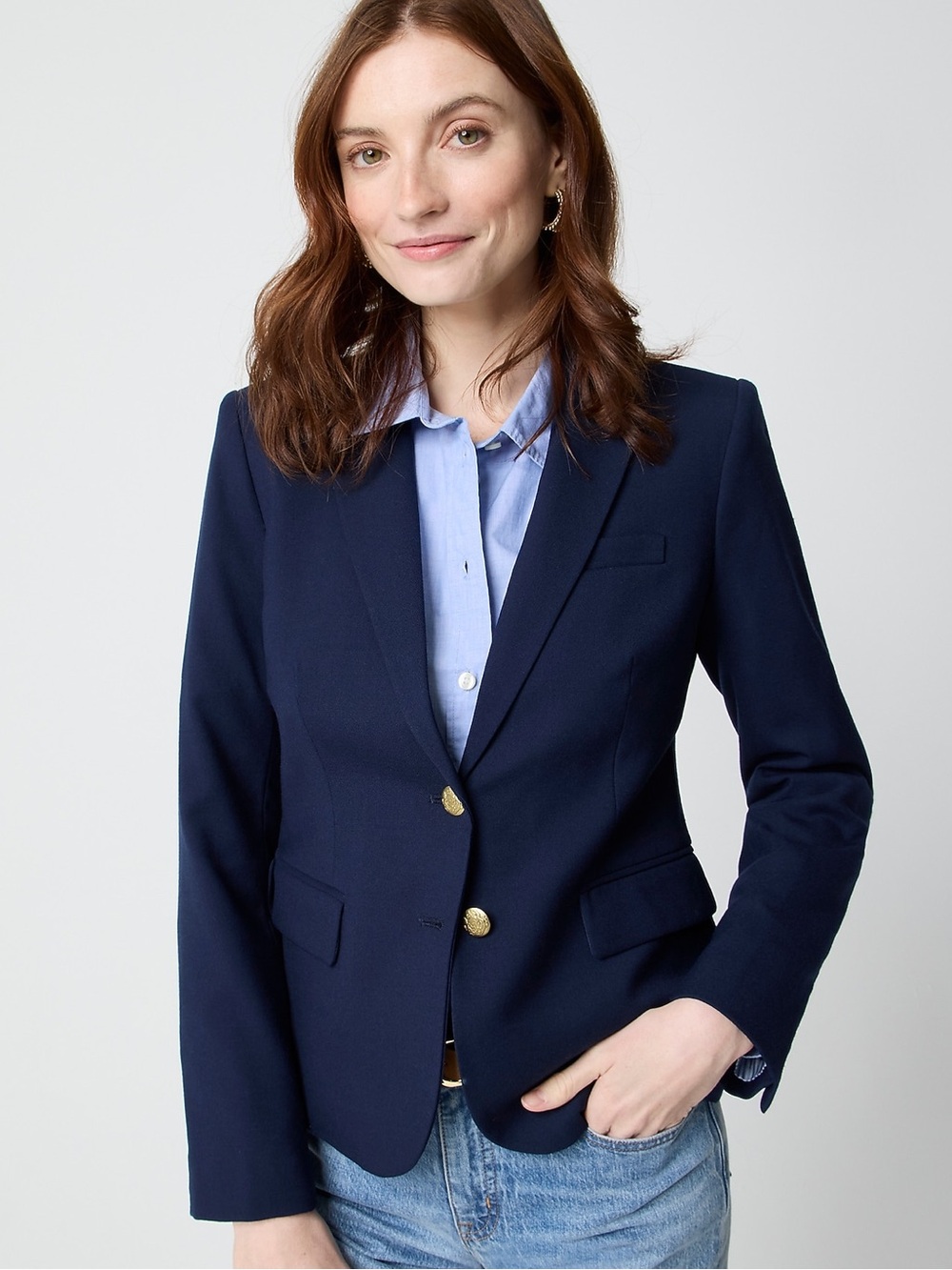 J. Crew Original Schoolboy Blazer, Navy Wool Blend | Size 12P | NWOT